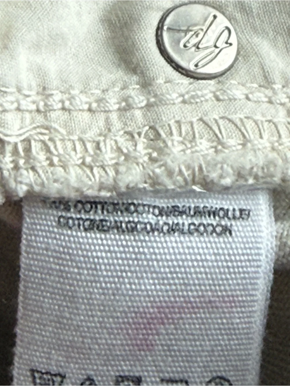 We the Free Cream Distressed Button-Front Denim Mini Skirt